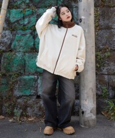 WEGO 【ユニセックス着用ITEM/リバーシブル/2WAY】リバーシブルフリースブルゾン