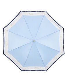 MOONBAT LANVIN en Bleu 【耐風】長傘 サテンプリントフラワー