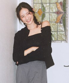 earth music&ecology 【セット2点】SET2点フラワースパンコールカーデ＋ビスチェ