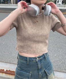 WEGO ヴィンテージウォッシュリブT