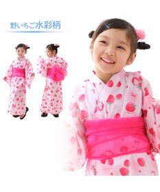 Mother garden マザーガーデン 2024 ワンピース 浴衣 《野いちご 水彩柄》 100/110/120/130/140