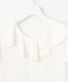 Feroux 【洗える・汗ジミが目立たない】ラッフル襟Tシャツ