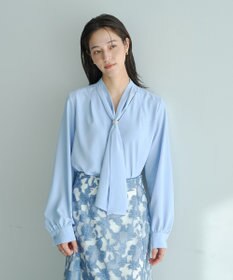 YECCA VECCA スカーフリング付きボウタイブラウス