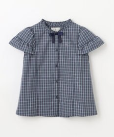 組曲 KIDS 【110-140㎝】チェックラッフル ブラウス