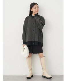 earth music&ecology ダイヤ柄ジャガードカーディガン