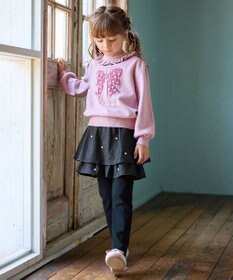 ANY KIDS パール×デニムニットスカッツ