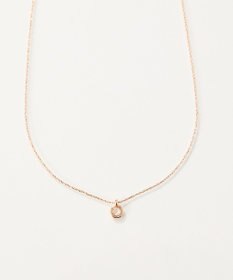 Phoebe 【金属アレルギー対応】プチベゼルストーンネックレス　シャンパンゴールド