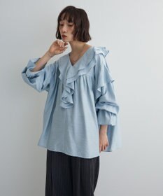 Green Parks ビッグカラーフリルブラウス