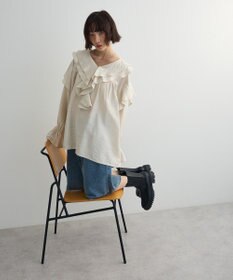 Green Parks ビッグカラーフリルブラウス