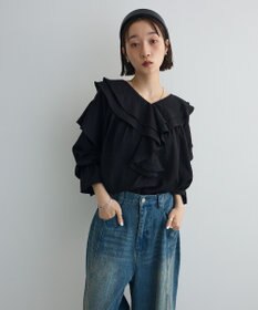 Green Parks ビッグカラーフリルブラウス