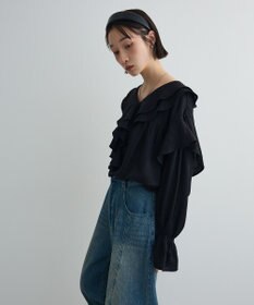 Green Parks ビッグカラーフリルブラウス