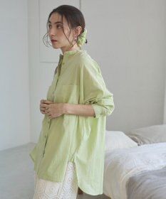 WEGO 着丈が選べる オーバーサイズ バンドカラー シャツ / ストライプ / 無地