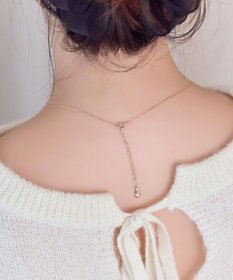 Phoebe 【金属アレルギー対応】プチベゼルストーンネックレス　シャンパンゴールド