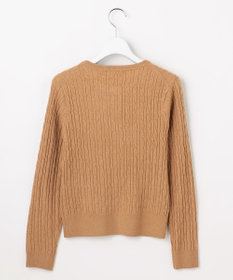 Feroux ケーブル編み×リボン刺繍 ニット カーディガン