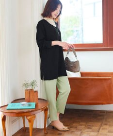 Tiaclasse 【小倉優子さん着用・洗える】カラーテーパードパンツ