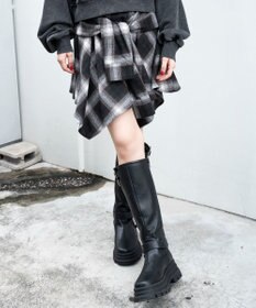 WEGO ネルシャツライクイレヘムミニスカート