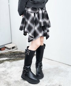 WEGO ネルシャツライクイレヘムミニスカート