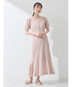 earth music&ecology ２点ＳＥＴ透かし編みカーディガン＋裾フレアスカート