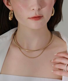 Phoebe <2点セット>【金属アレルギー対応】2setレイヤードチョーカーロープネックレス　ゴールド
