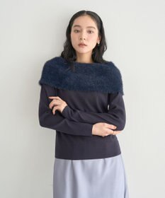 YECCA VECCA ファーMIXオフショルニット