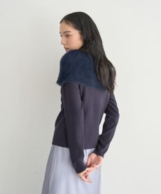 YECCA VECCA ファーMIXオフショルニット