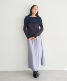 YECCA VECCA ファーMIXオフショルニット