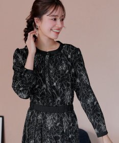 Tiaclasse L 【安田美沙子さん着用・新色/XSサイズ追加・洗える】フラワープリント配色ワンピース