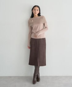 YECCA VECCA ファーMIXオフショルニット