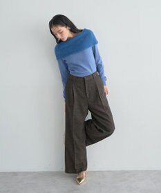 YECCA VECCA ファーMIXオフショルニット