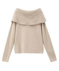 YECCA VECCA ファーMIXオフショルニット