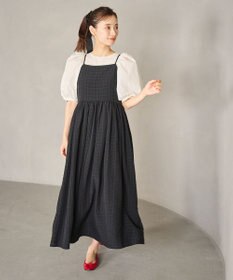 #Newans ボリュームチェックキャミワンピ