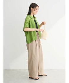 Green Parks シアーストライプショート丈シャツ