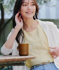 Tiaclasse L 【洗える】シアーチェック柄パフスリーブブラウス