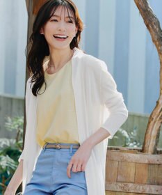 Tiaclasse L 【洗える】シアーチェック柄パフスリーブブラウス