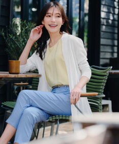 Tiaclasse L 【洗える】シアーチェック柄パフスリーブブラウス