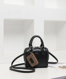style code 【Ungrid/アングリッド】ケースチャーム付　チェックコンビ ミニボストンバッグ