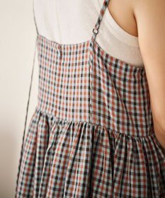 #Newans ボリュームチェックキャミワンピ