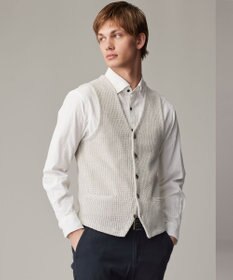 JOSEPH ABBOUD 【和紙使用エコ素材/日本素材/軽量/通気性/速乾性】和紙ムリネ ニット ベスト