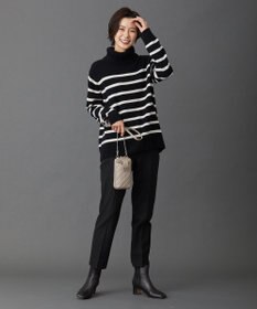 J.PRESS LADIES S 【洗える】MERINO CASHMERE オフタートル ボーダー ニット