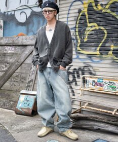 WEGO 【ユニセックス着用ITEM】ケミカルスウェットカーディガン