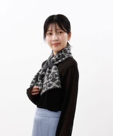 AURORA 【 LANVIN COLLECTION（ランバン コレクション） 】カシミヤ100%ニットキャンディーマフラー(WASH)