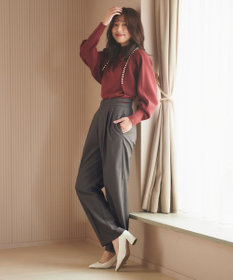 Feroux 【洗える】サイドオープンスラックス パンツ