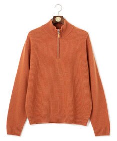 J.PRESS MEN 【Cash Lamb's Wool】畔編みハーフジップ ニット