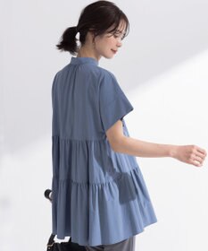 組曲 S スーパーライトストレッチティアード ブラウス