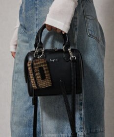style code 【Ungrid/アングリッド】ケースチャーム付　チェックコンビ ミニボストンバッグ