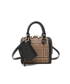 style code 【Ungrid/アングリッド】ケースチャーム付　チェックコンビ ミニボストンバッグ