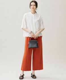 自由区 【カタログ掲載・接触冷感・洗える】エンブロイダリーローンシャツ ブラウス