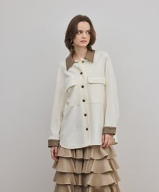 GRACE CONTINENTAL レザーカットシャツ