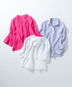 23区 【洗える】LIBECOリネン ボリュームスリーブ ブラウス