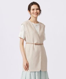 自由区 【カタログ掲載・接触冷感・UVカット・洗える】リネンミックスツィル ジレ